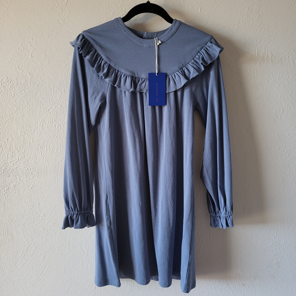 Maison Me Blue Ruffle Dress 12 Years